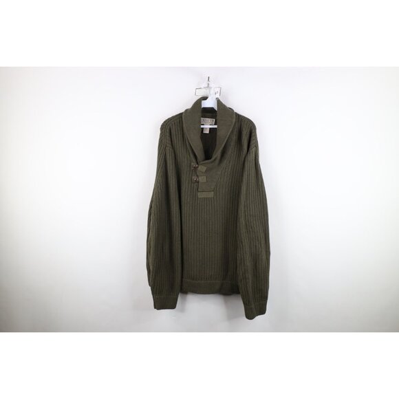 Duluth Trading Co Mens 2XL Wool Blend Ribbed Knit High Neck Military Sweater - Picture 1 of 11